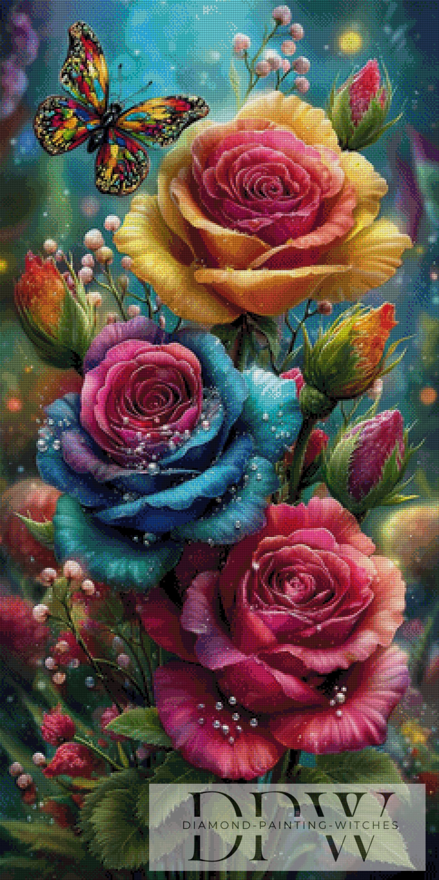 Wunderrosen by QN 60x120cm mit 350 Farben DPW-775