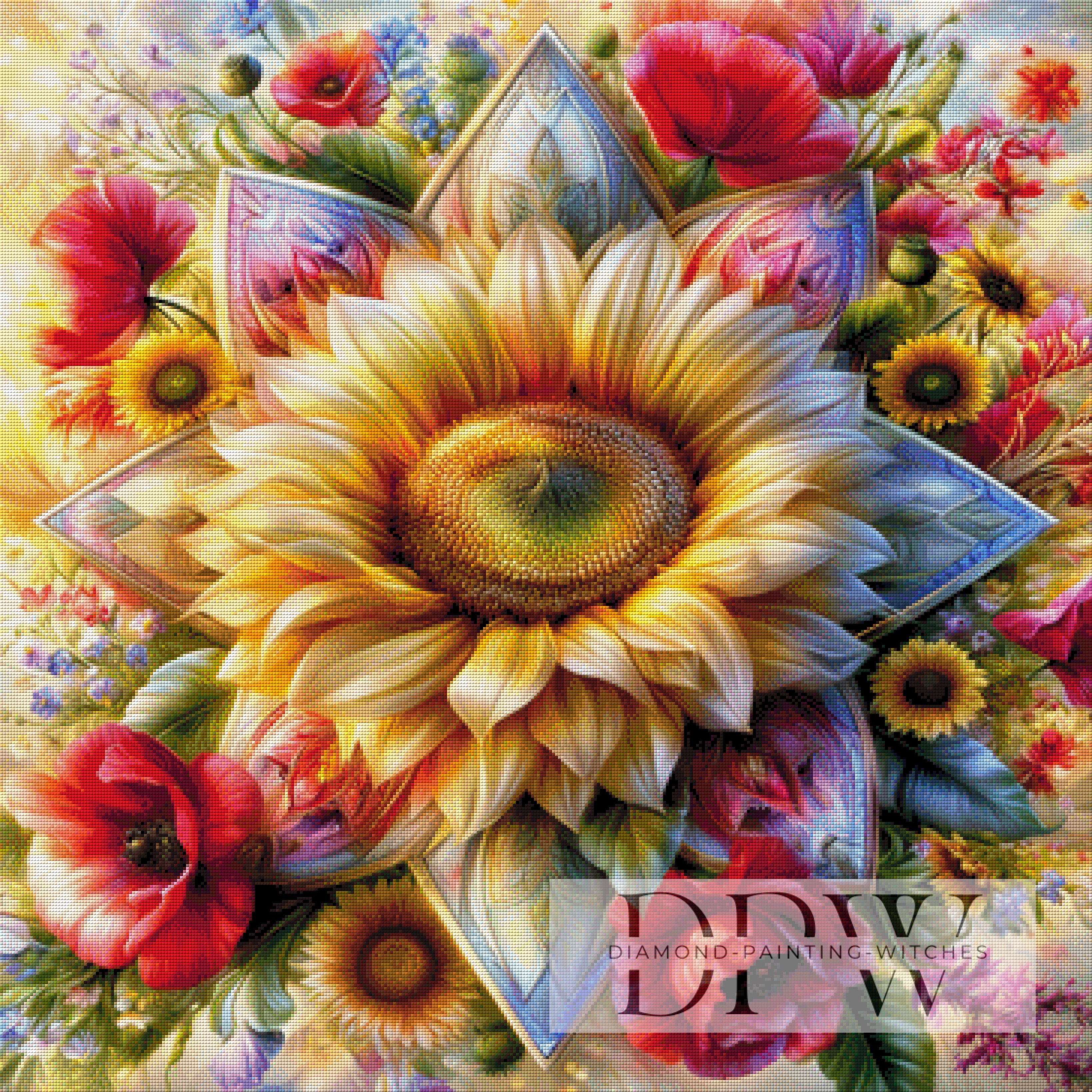 Blumen-Mandala by CleoDora mit 380 Farben