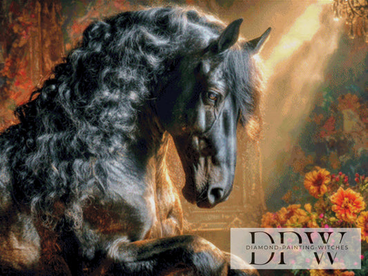 Black Beauty Friese by Casalla Vendetta 100x75cm mit 220 Farben DPW-788