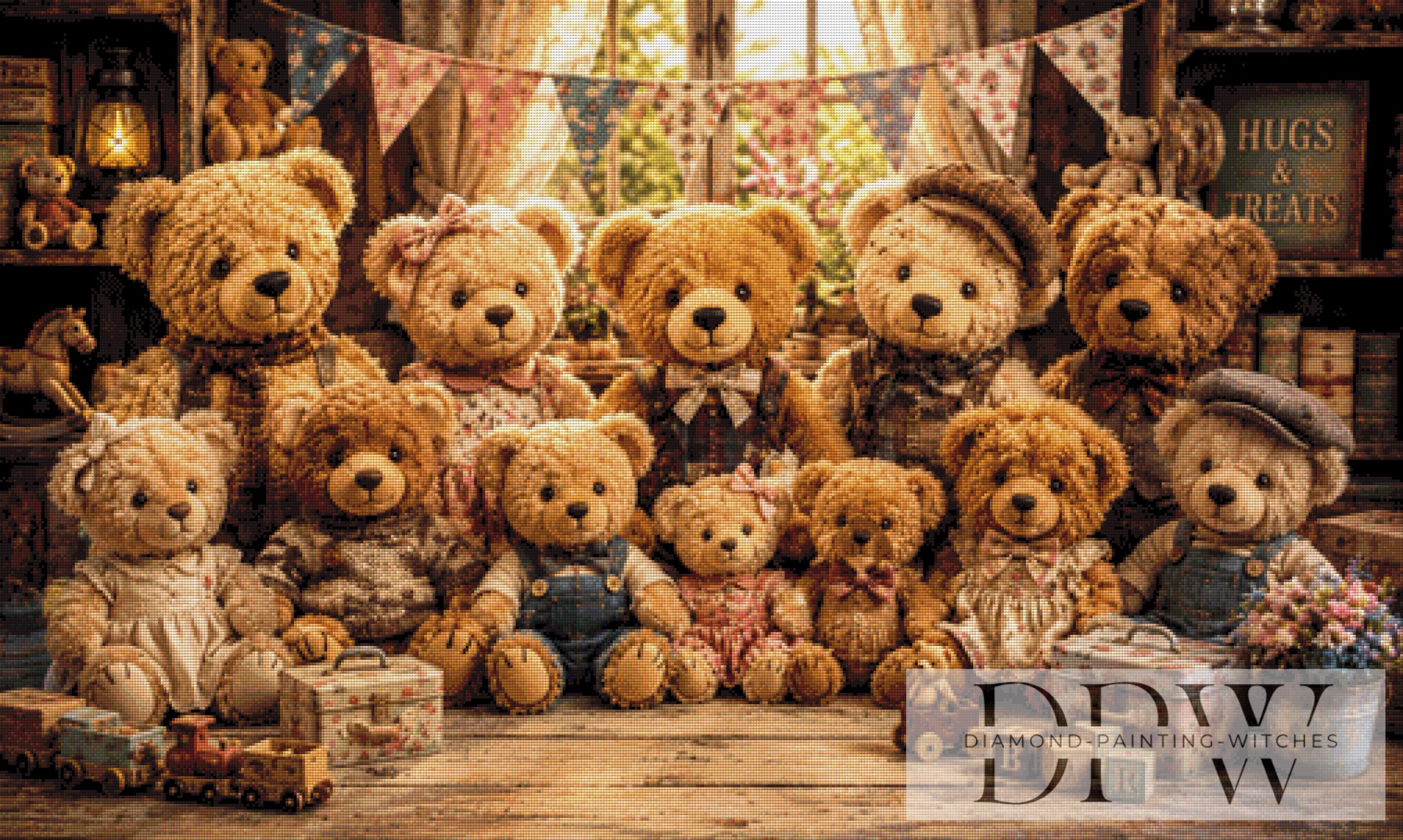 Nostalgische Teddyfamilie by Elly_A.I mit 170 Farben