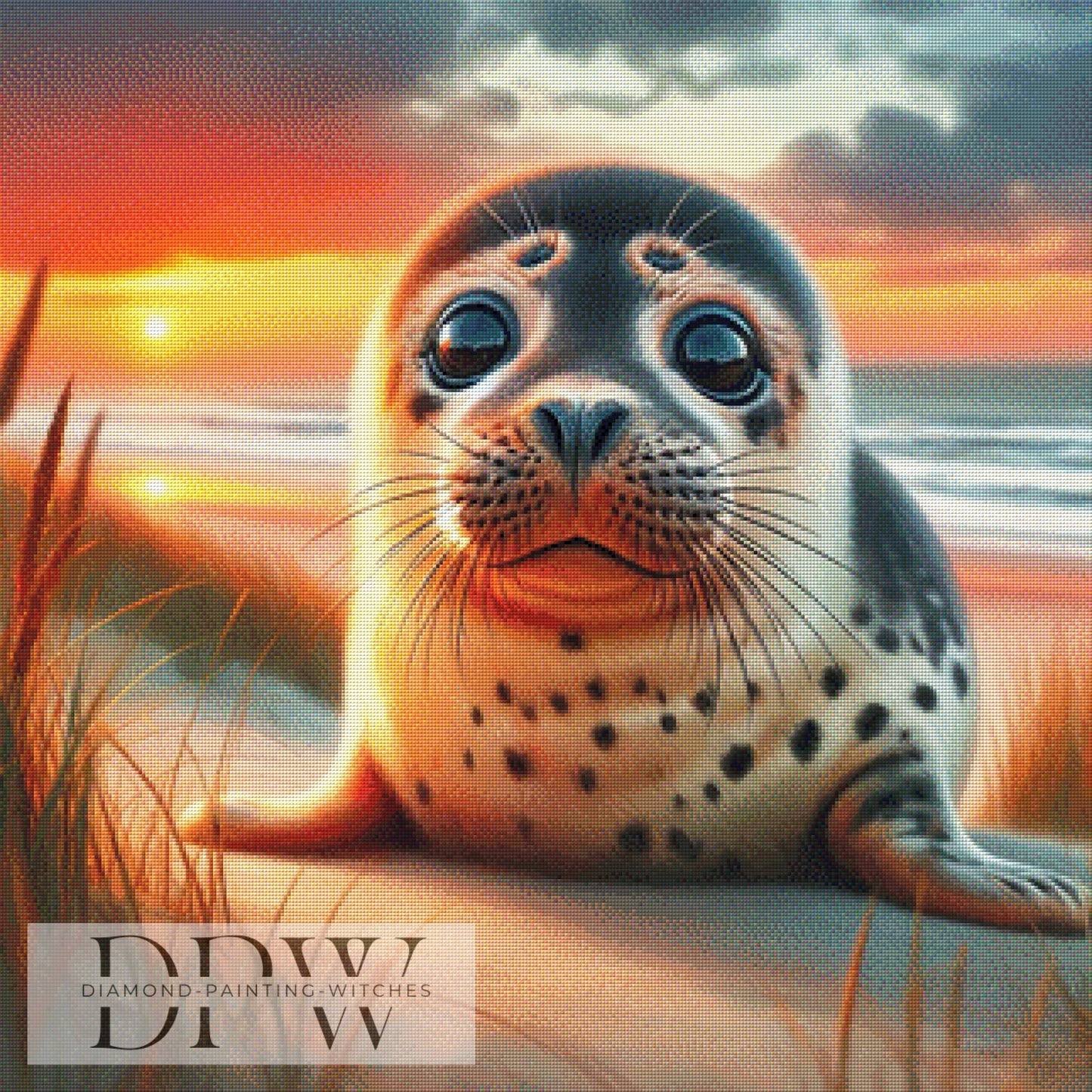 Robby am Strand by CreatiVart, 80x80cm mit 230 Farben DPW-814