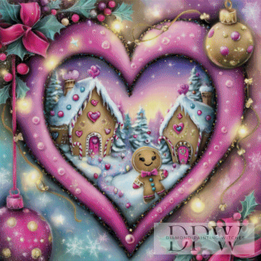Christmas Heart by Elly_A.I. 80x80cm mit 260 Farben DPW-832