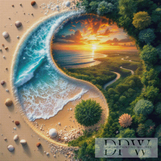 Nature Yin Yang by QN, 90x90cm mit 260 Farben DPW-839