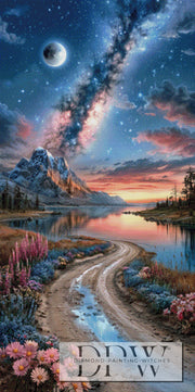 Kosmische Bergnacht by Elly_A.I. mit 220 Farben