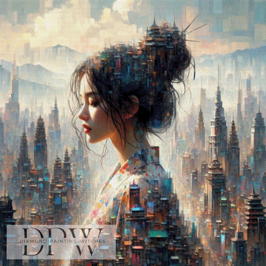 Tokio by CreatiVart, 100x100cm mit 230 Farben DPW-872