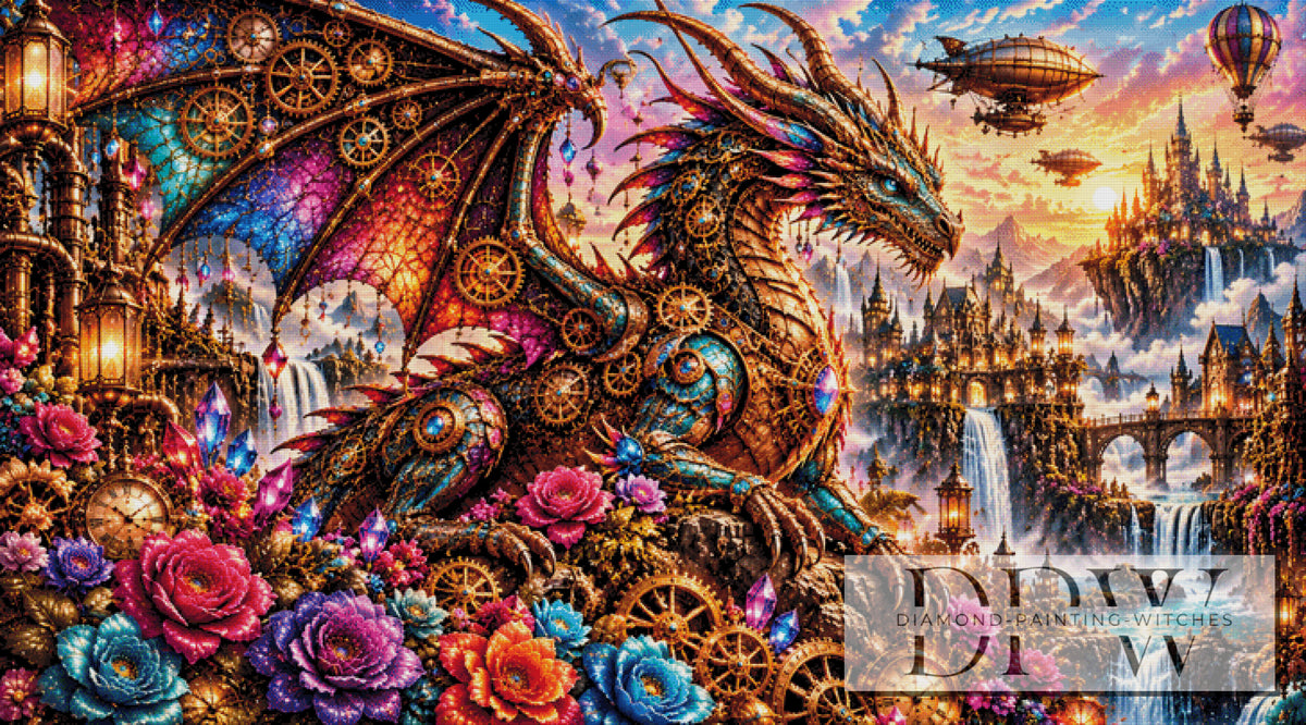 Panel Dreams - Steampunk Drache by theA.art mit 410 Farben