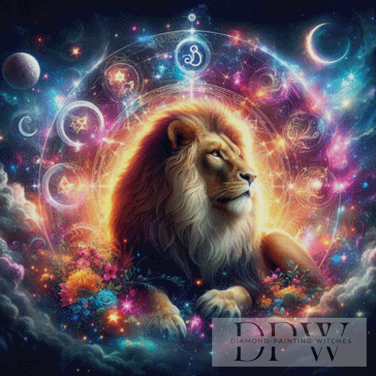 DPW-876 Löwe by Morrigan 90x90cm mit 320 Farben **SOFORTKAUF**ECKIGE Steine