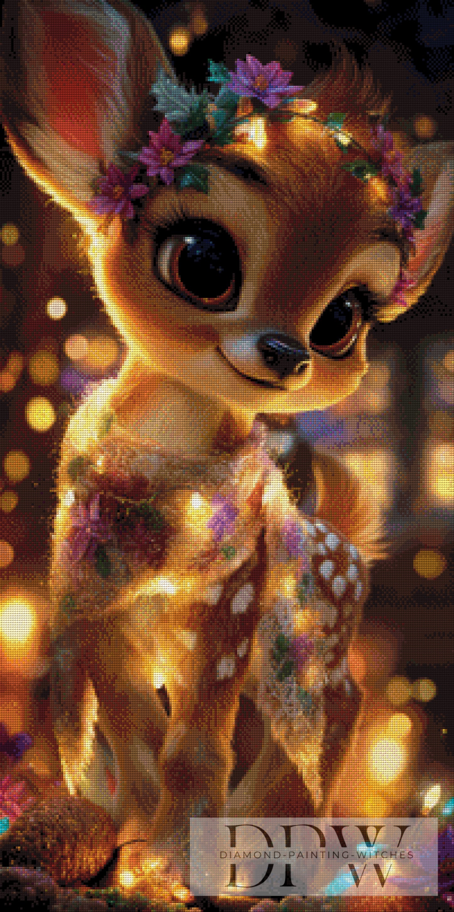 Weihnachtsrehkitz by CreatiVart 50x100cm mit 220 Farben DPW-888