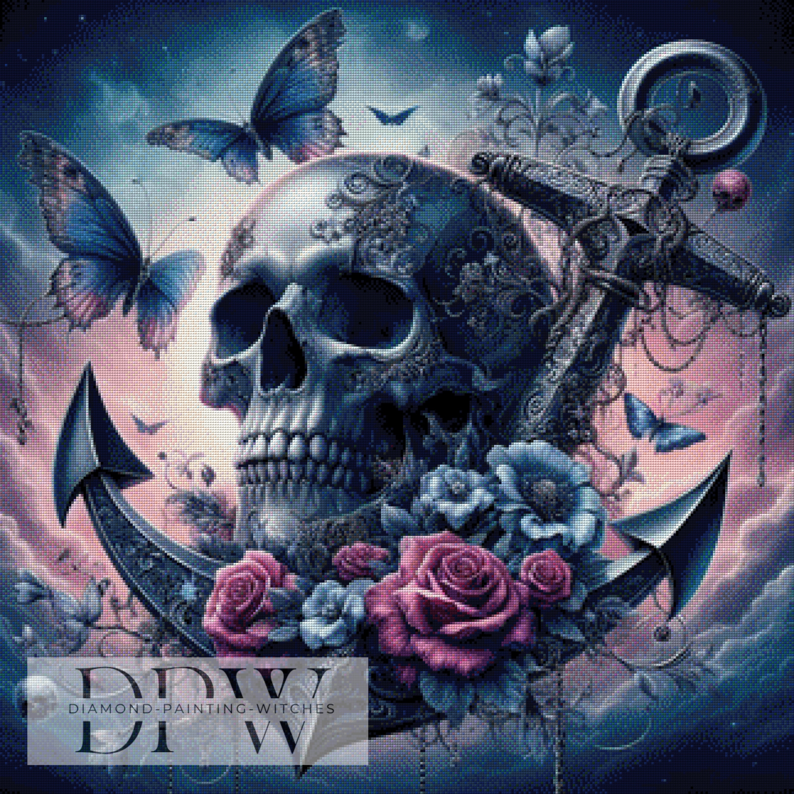 Anker Skull by Morrigan mit 150 Farben **SOFORTKAUF** ECKIGE Steine