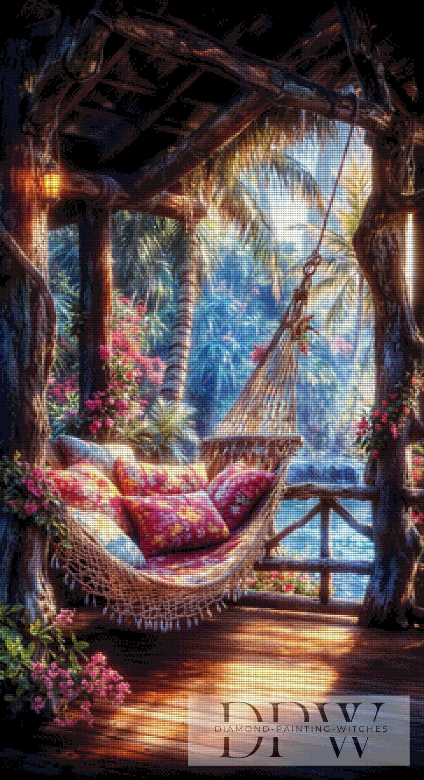 Hängematte im Paradies by ellufija 60x110cm mit 320 Farben DPW-900