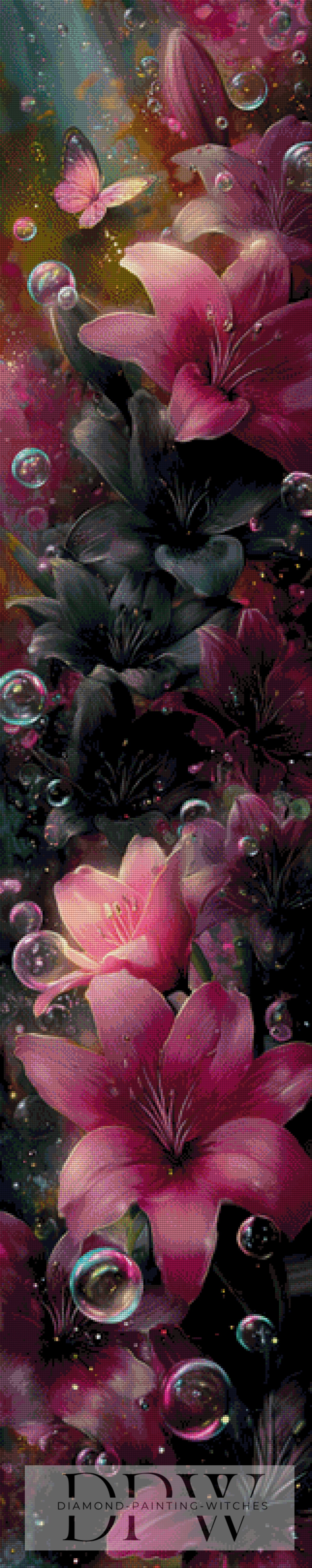 Pink & Black Lilies by Casalla Vendetta 40x200cm mit 270 Farben DPW-947
