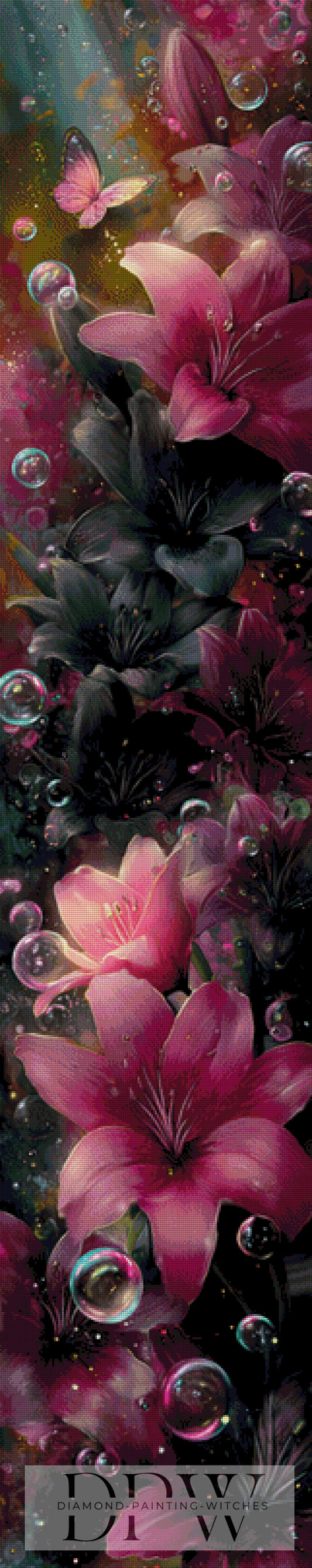 Pink & Black Lilies by Casalla Vendetta 40x200cm mit 270 Farben DPW-947