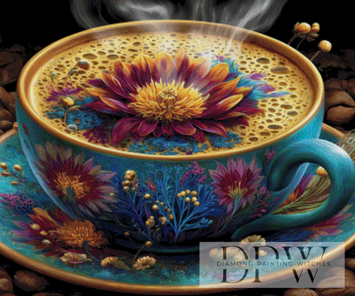 Blütenkaffee by QN 90x75cm mit 270 Farben DPW-952