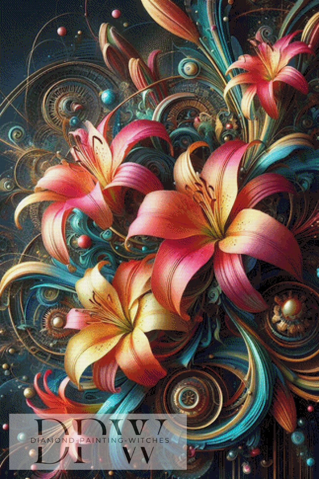 Lilientraum by Morrigan ,80x120cm mit 290 Farben DPW-954