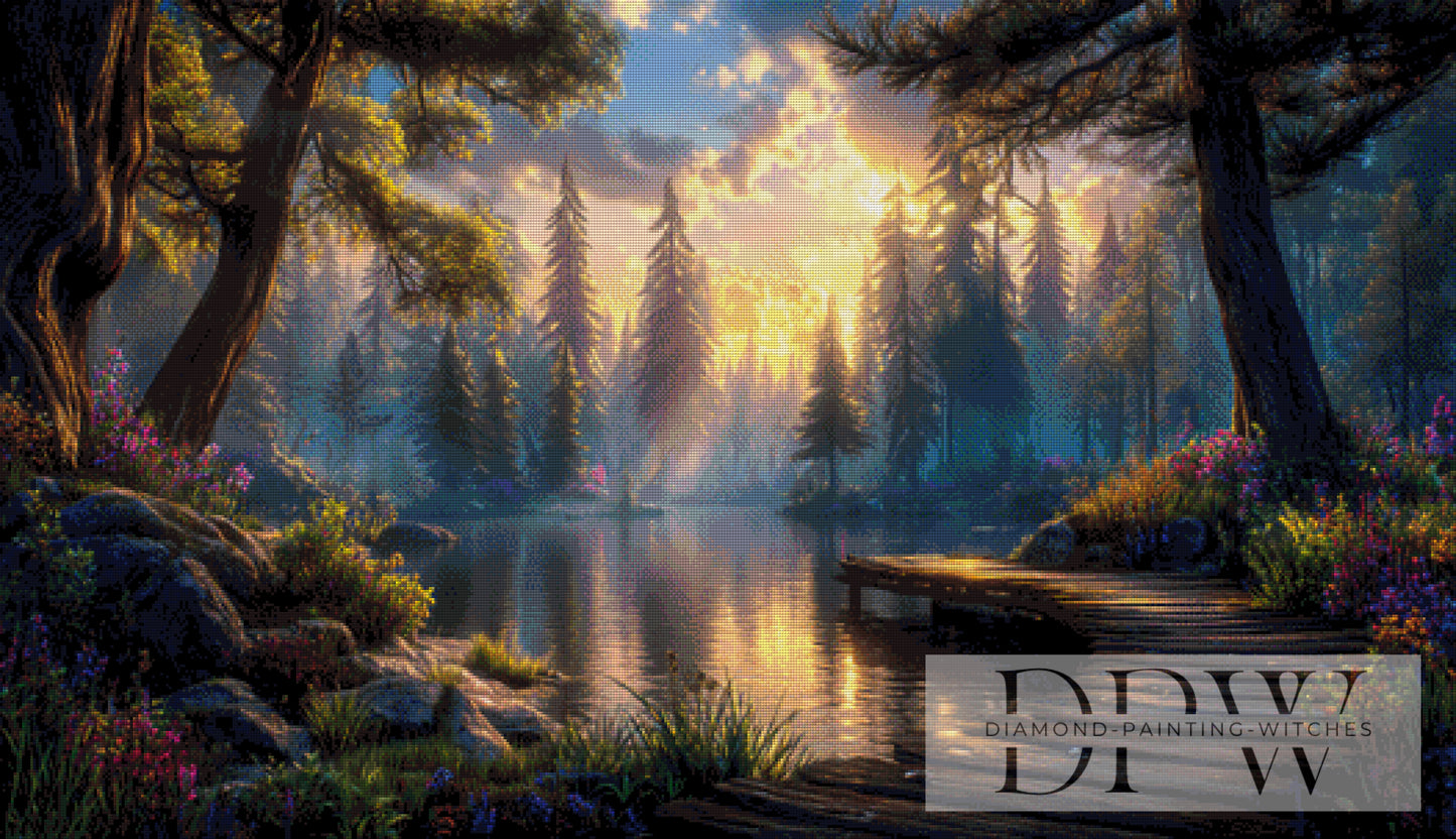 Stille am Teich by ellufija 130x75cm mit 250 Farben DPW-998