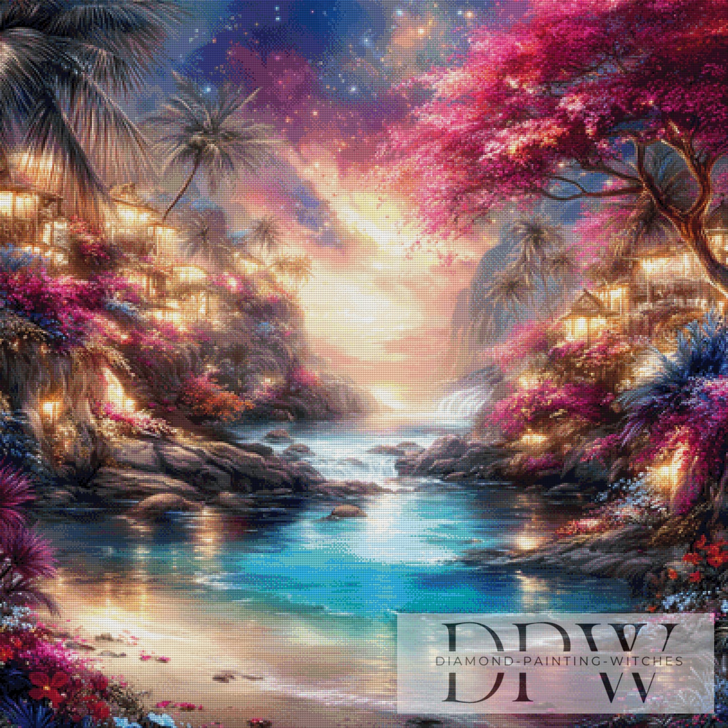 Idylle im Paradies by ellufija 100x100cm mit 330 Farben DPW-6403