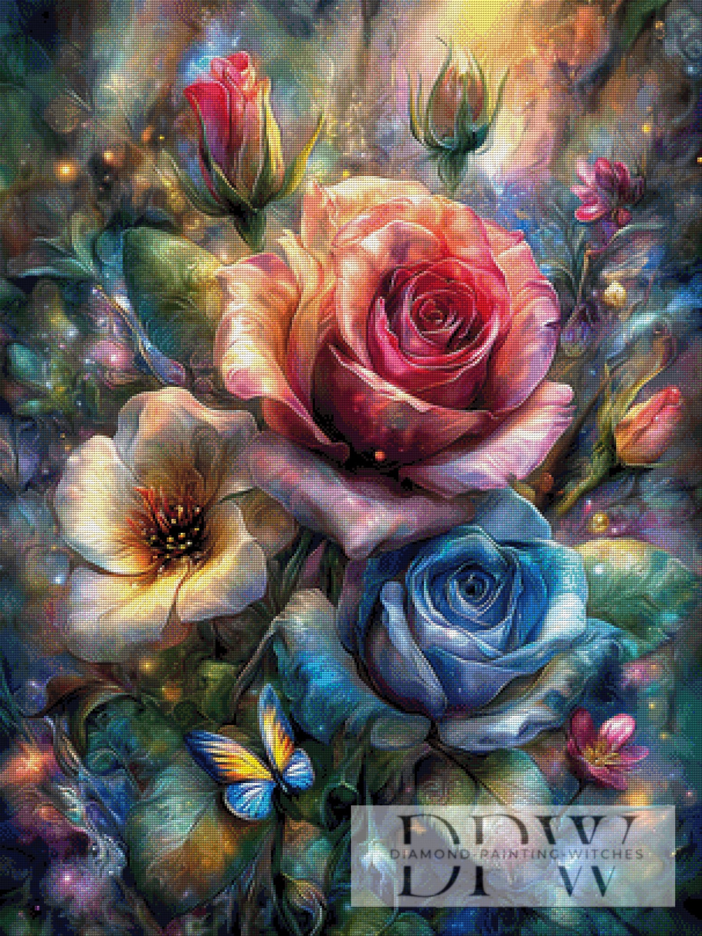 Ein bunter Blumengruss by CreatiVart 75x100cm mit 400 Farben DPW-381