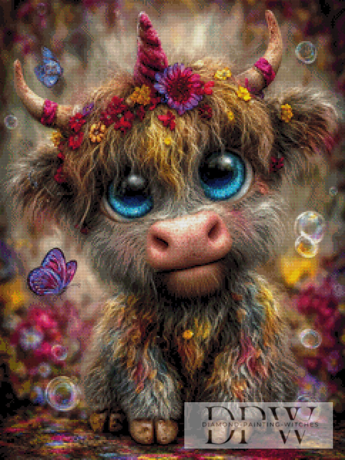 Einhorn Kuh by CreatiVart 60x80cm mit 260 Farben DPW-308