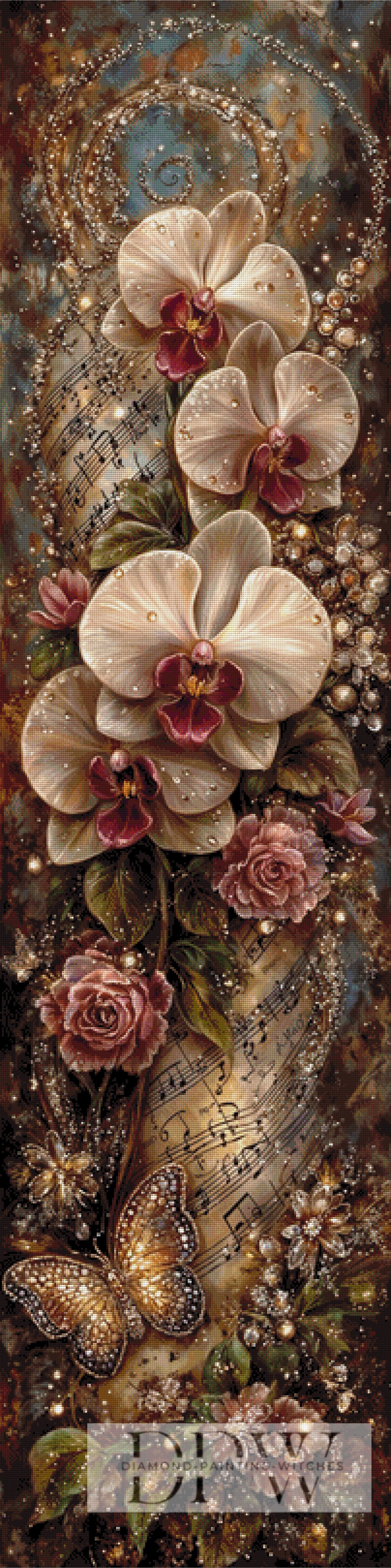 Orchids of music by Pixxel Pics 50x200cm mit 175 Farben DPW-508