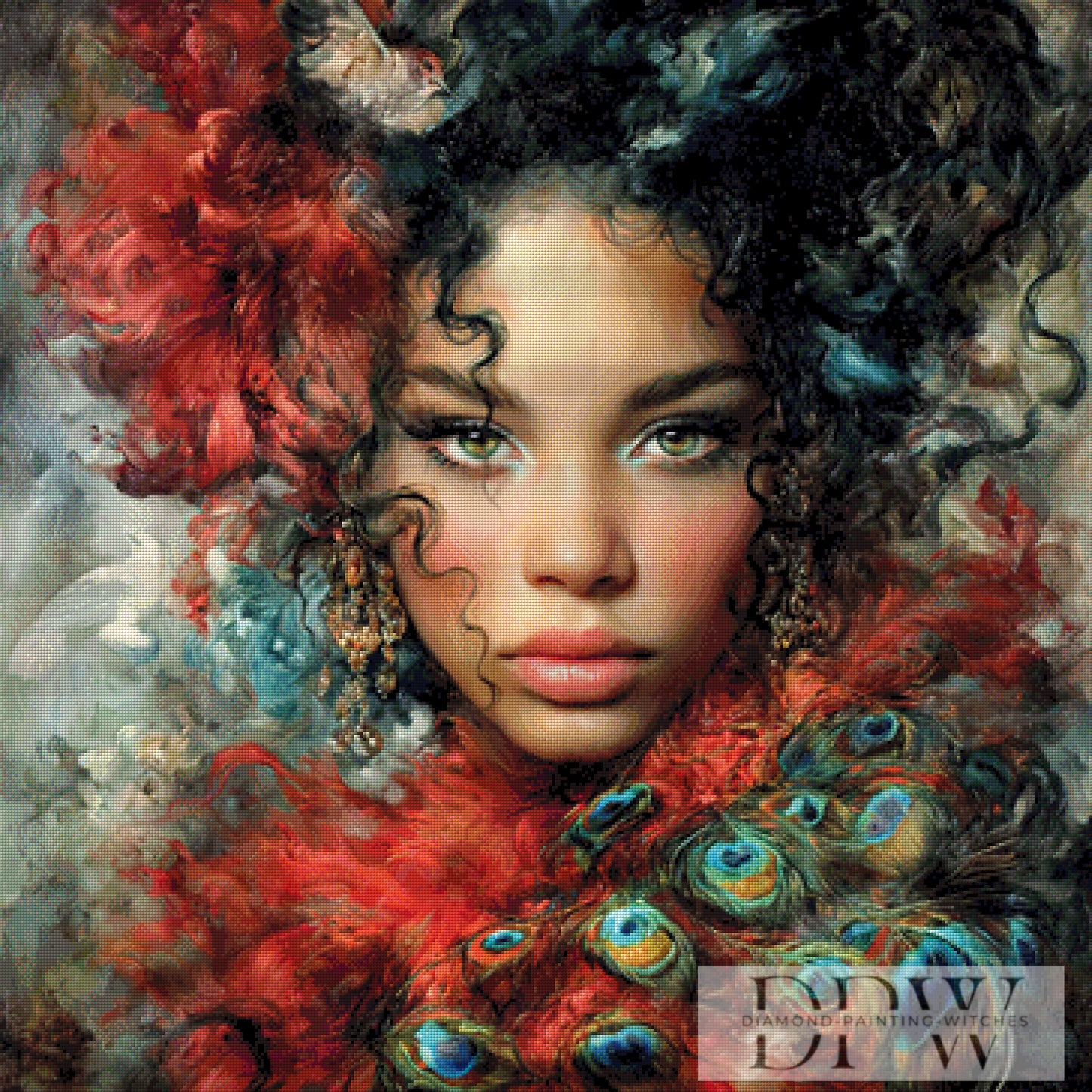 Vogelfrau by Catill 90x90cm mit 270 Farben DPW-483