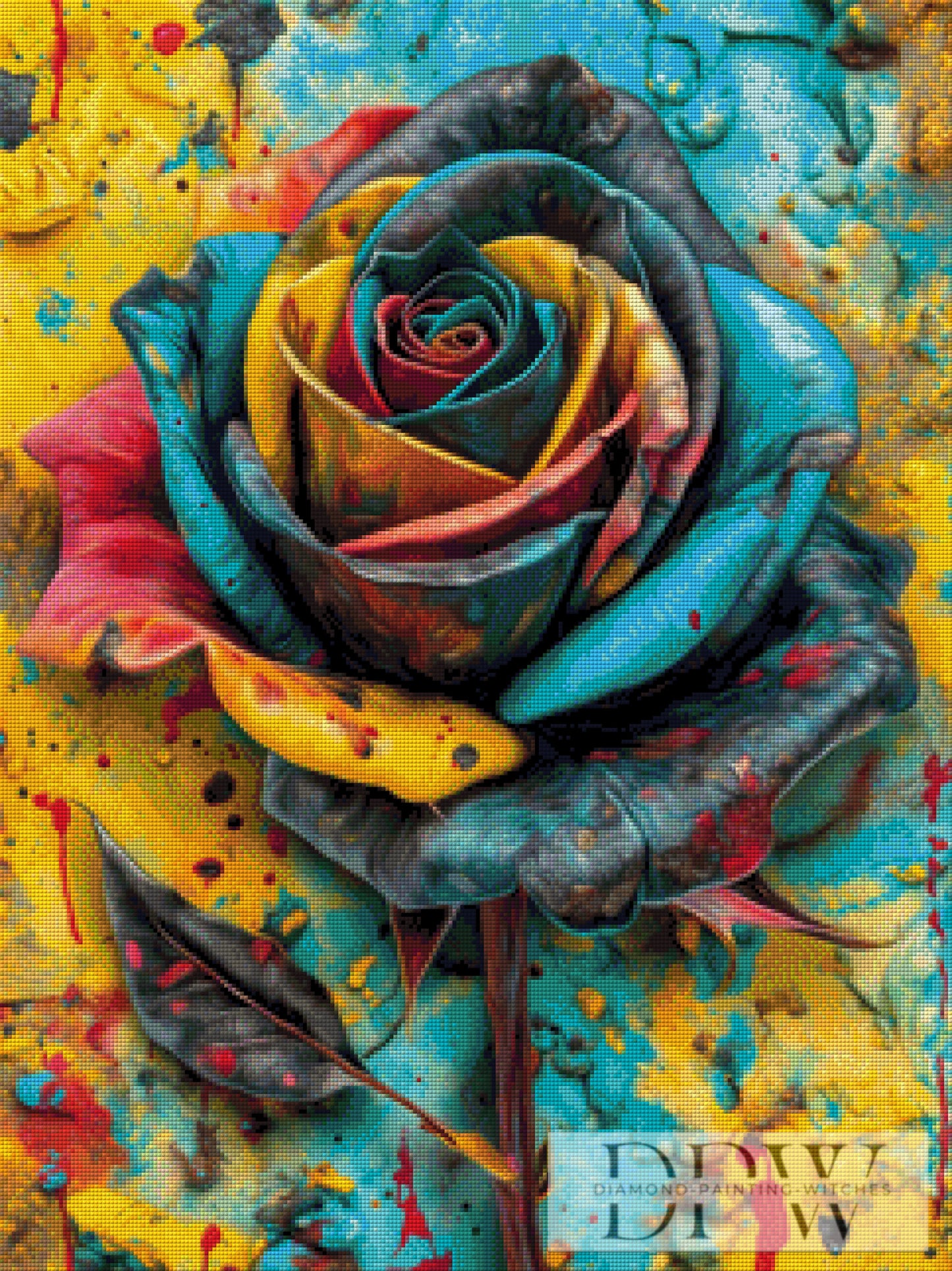Splash Rose by CleoDora 60x80cm mit 270 Farben DPW-506