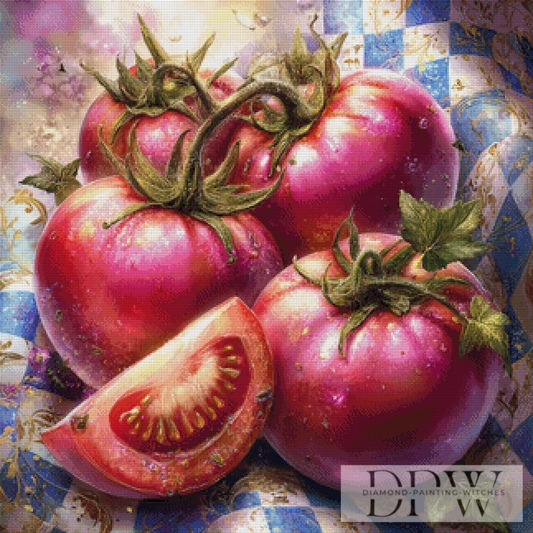 Sternenglanz-Tomaten by Lisa Morgan 80x80cm mit 310 Farben DPW-149