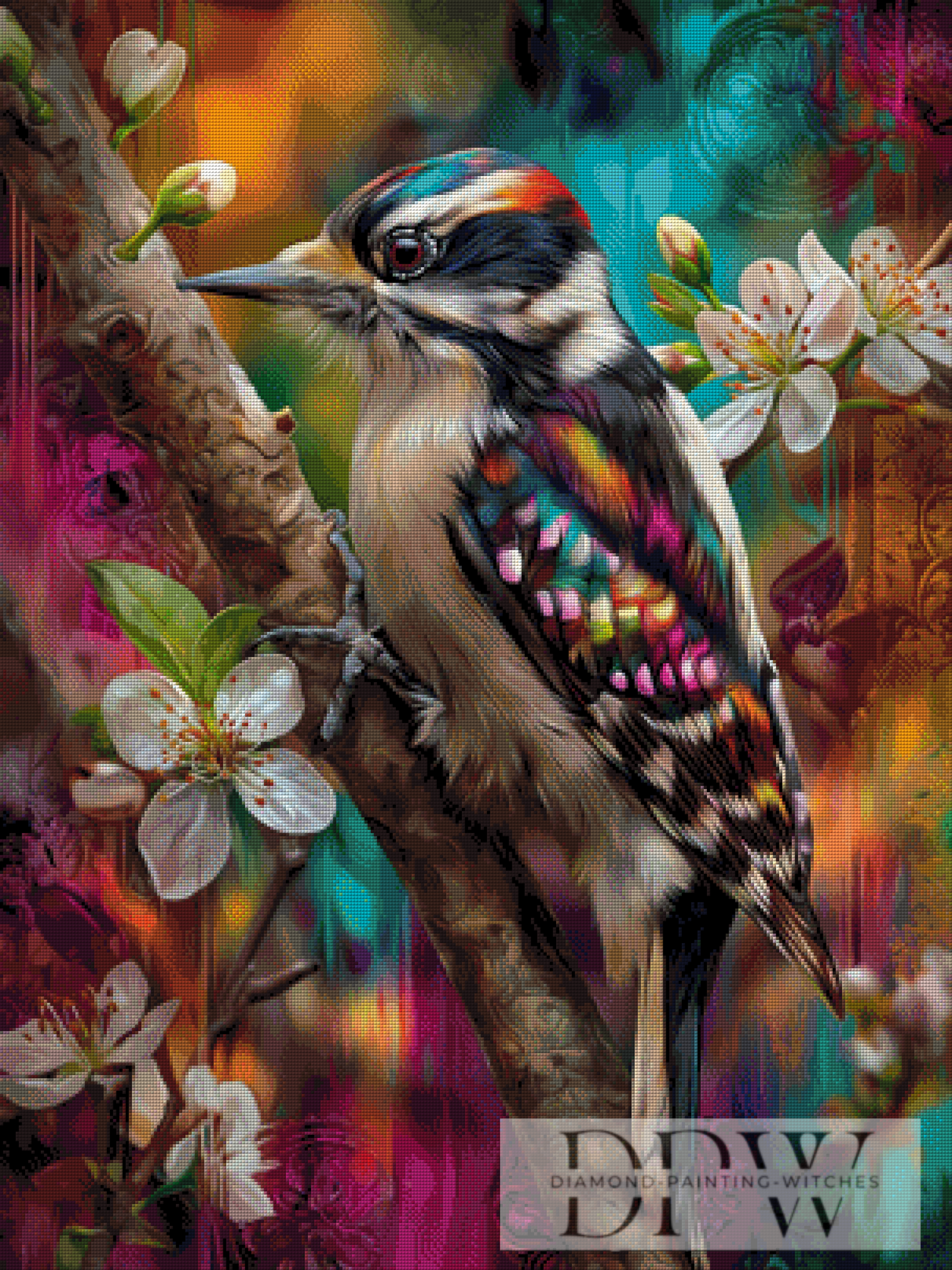 Buntspecht by CleoDora 75x100cm mit 300 Farben DPW-075