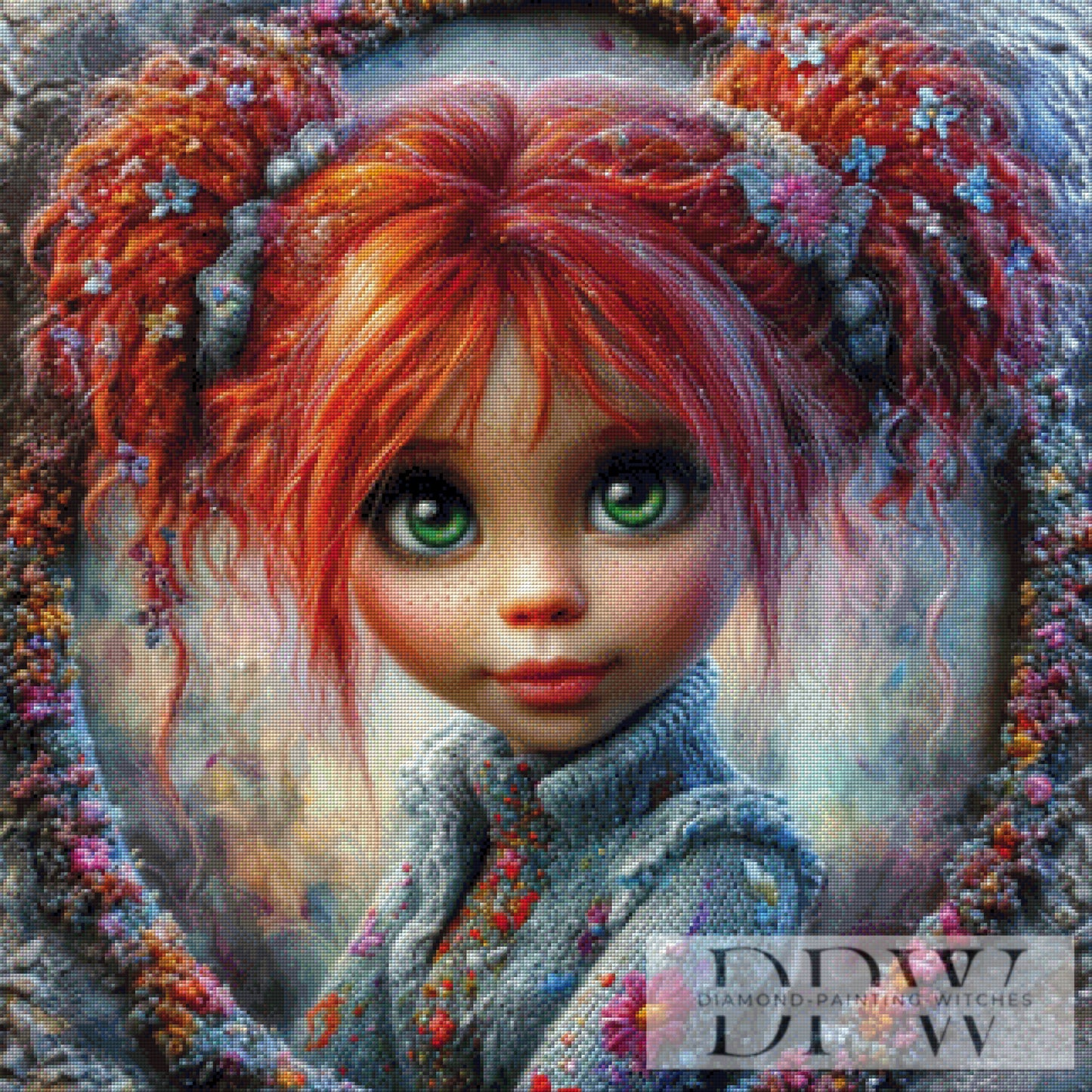Sweet little girl by CreatiVart 80x80cm mit 310 Farben DPW-767