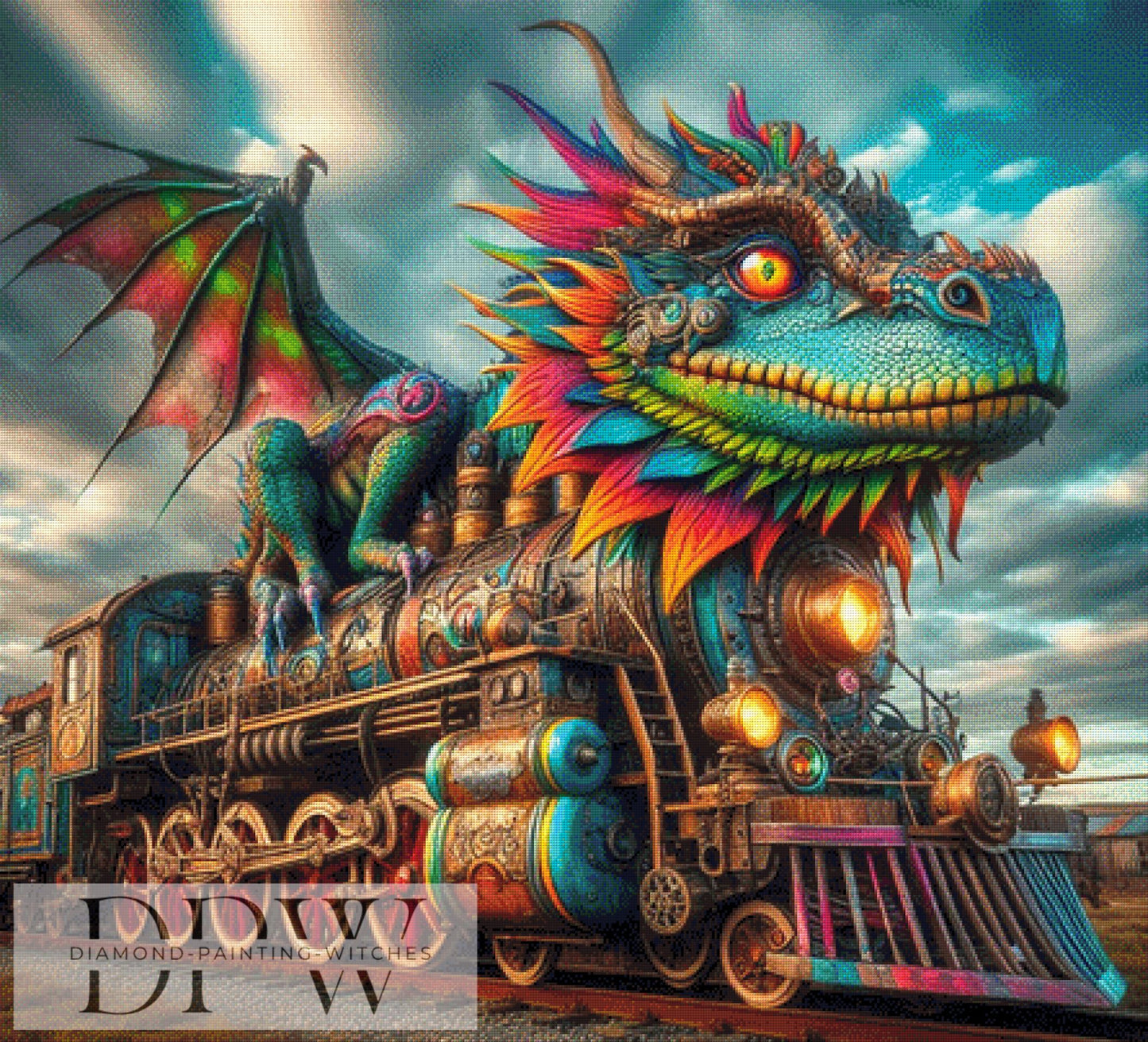 Dragon Train by Morrigan, 110x100cm mit 340 Farben DPW-861