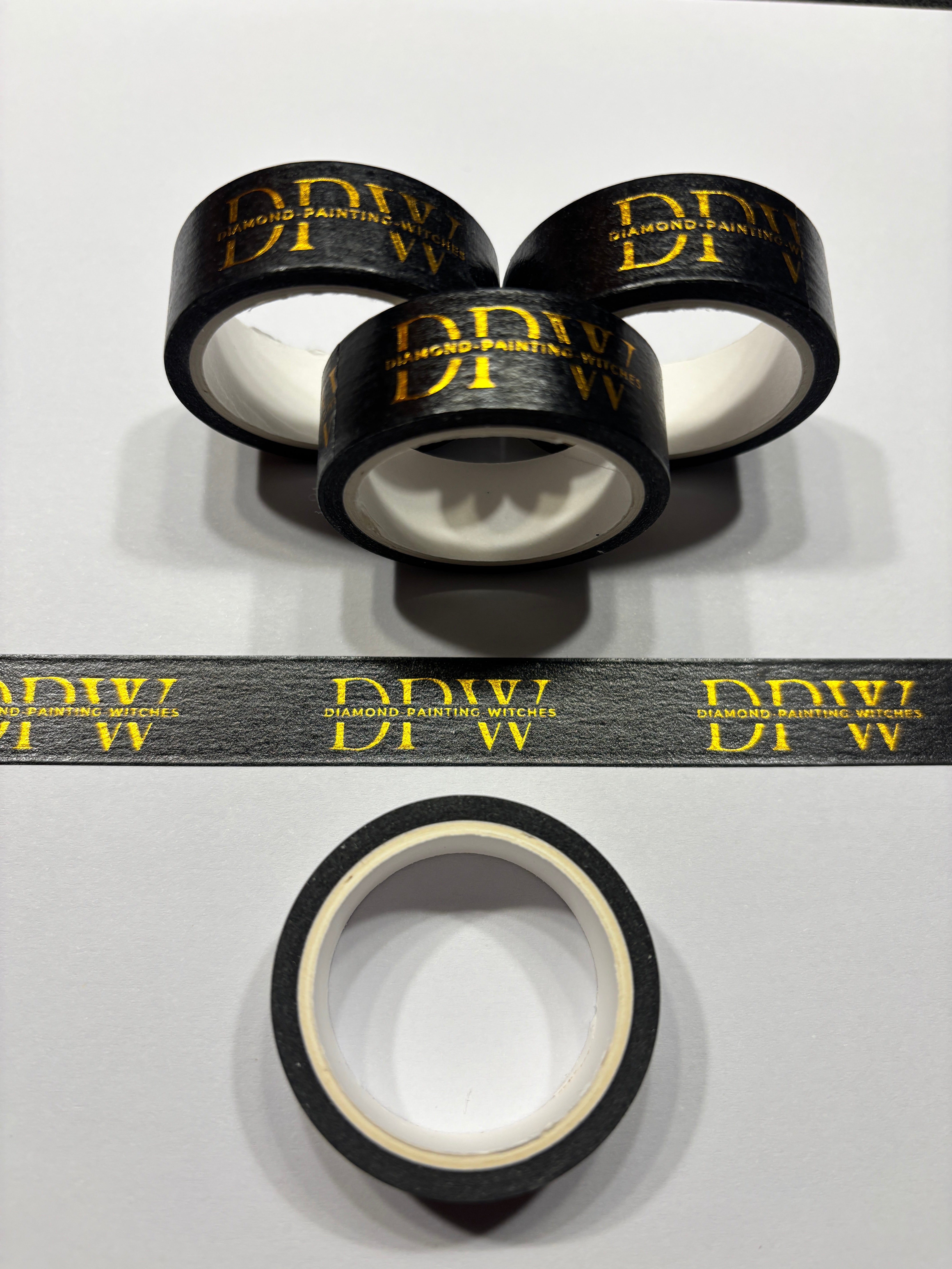 DPW Washi Tape 5mtr.x15mm Gold auf Schwarz