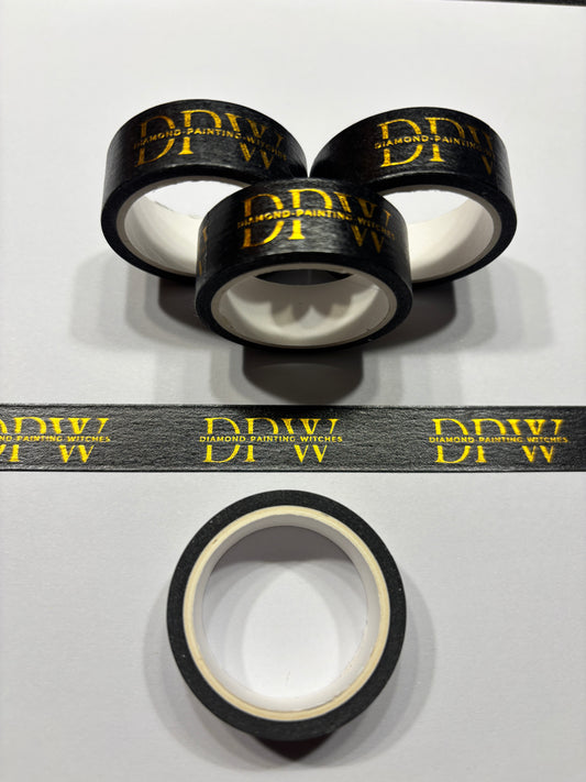 DPW Washi Tape 5mtr.x15mm Gold auf Schwarz
