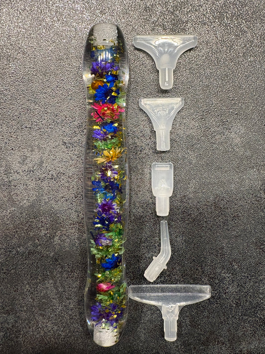 Ergonomischer Painting-Stift aus Resin *Blümchen & Glitzer*