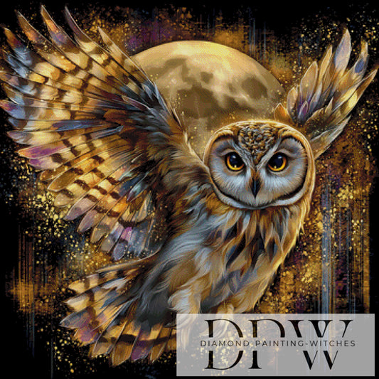 Limited Edition 2 Sparkling Owl by Casalla Vendetta 90x90cm mit 190 Farben **SOFORTKAUF** ECKIGE Steine