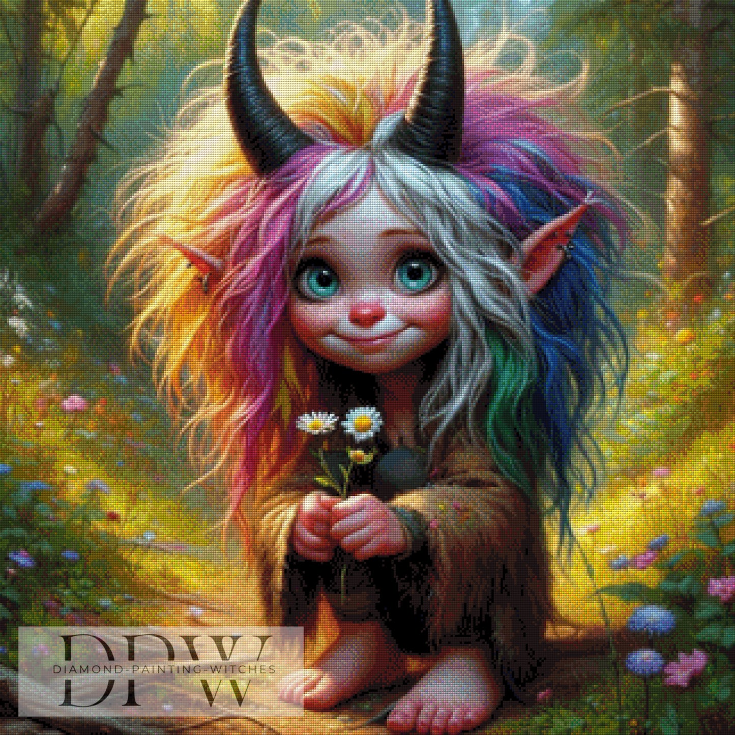 Trollmädchen by Casalla Vendetta, 80x80cm mit 300 Farben DPW-1493