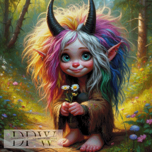 Trollmädchen by Casalla Vendetta, 80x80cm mit 300 Farben DPW-1493