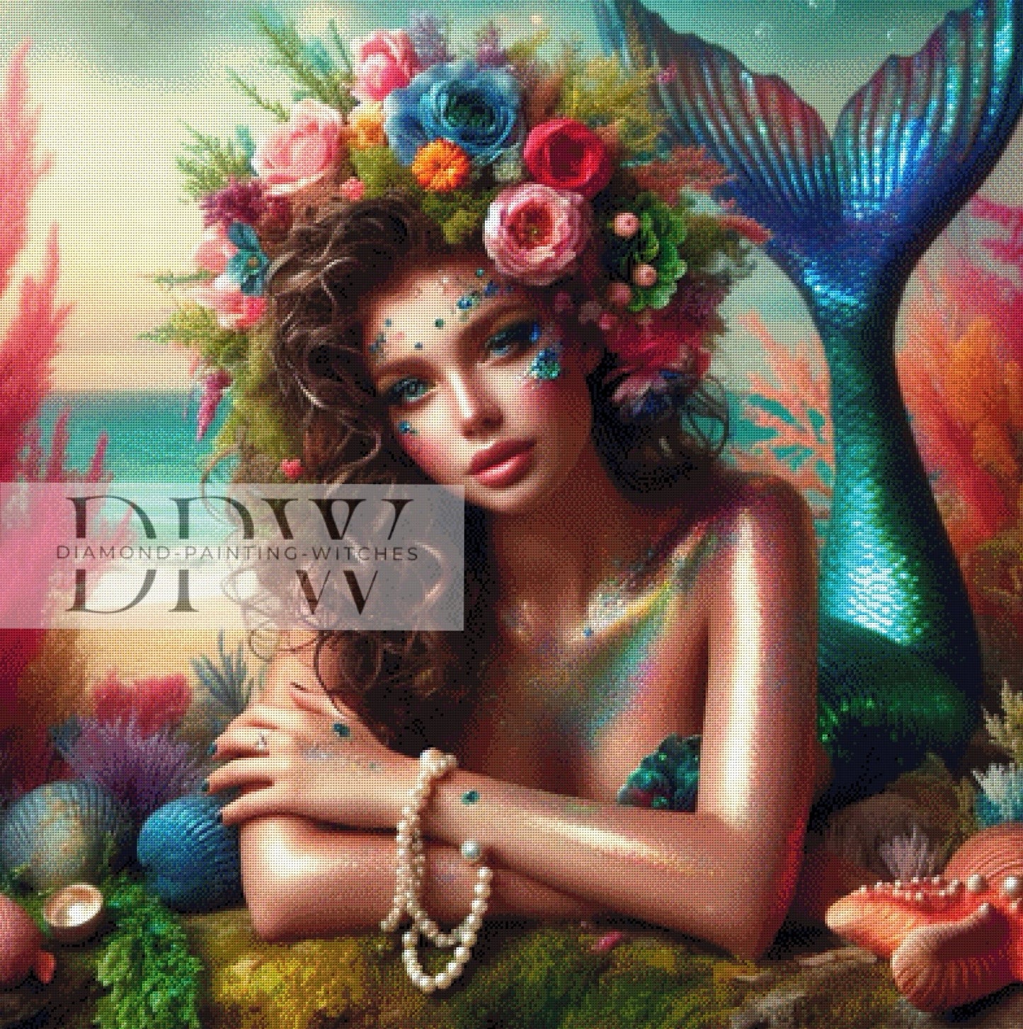 Meerjungfrau by Luna, 100x100cm mit 345 Farben DPW-400