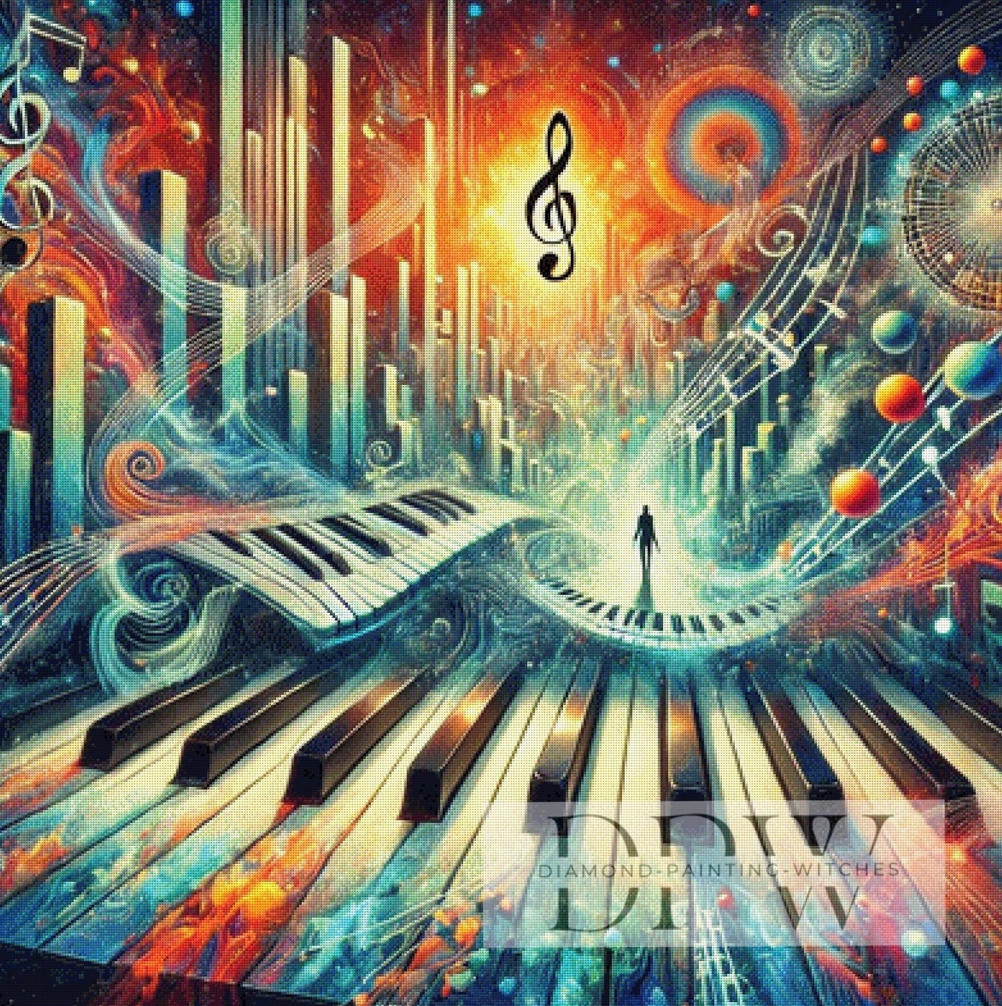 Lost in Music by QN, 100x100cm mit 310 Farben DPW-566