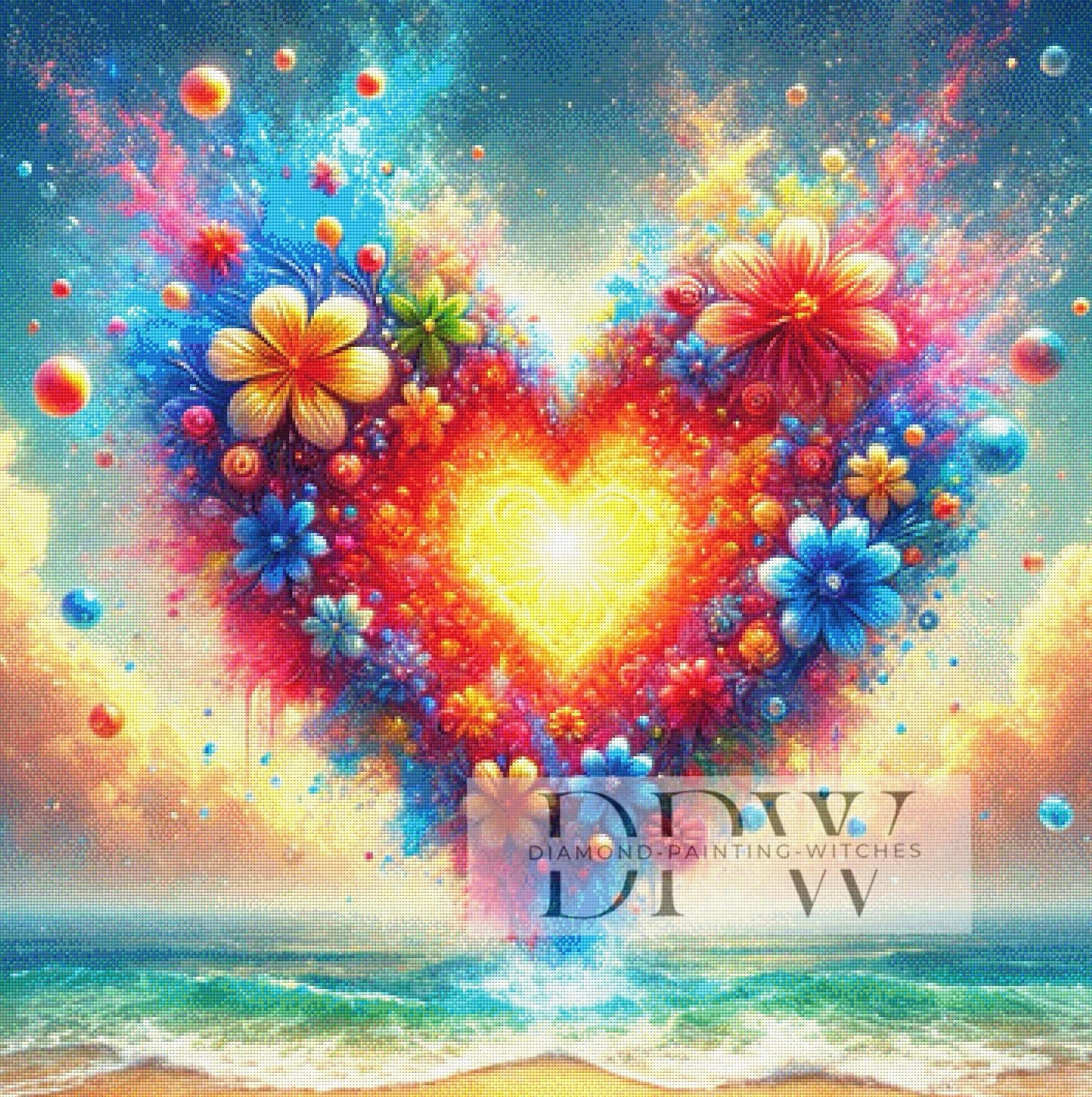 Flower Power Heart by Sunshine, mit 400 Farben