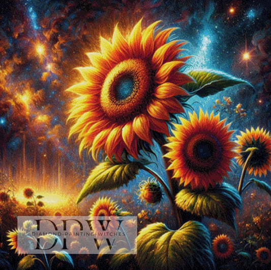 Sonnenblumen by Casalla Vendetta, 90x90cm mit 260 Farben DPW-546