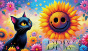 Cat with Sunflower by Karo, mit 400 Farben
