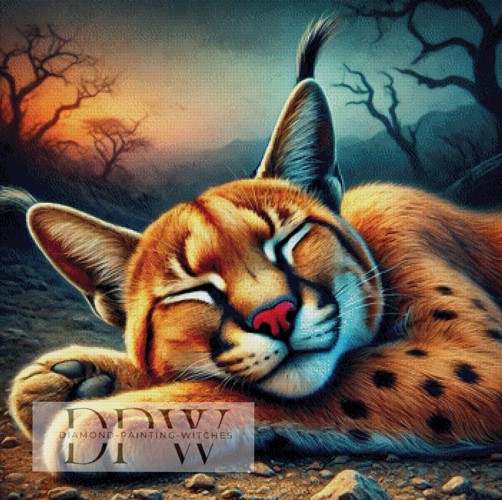 Schlafender Luchs by CreatiVart, mit 250 Farben