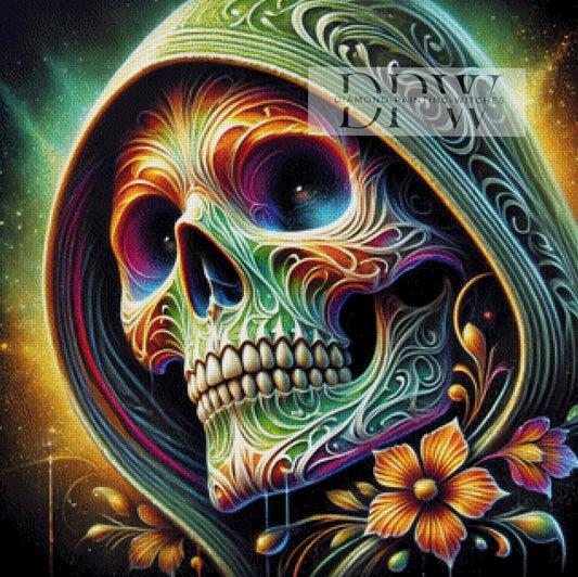 Skull by Casalla Vendetta, 80x80cm mit 330 Farben DPW-328