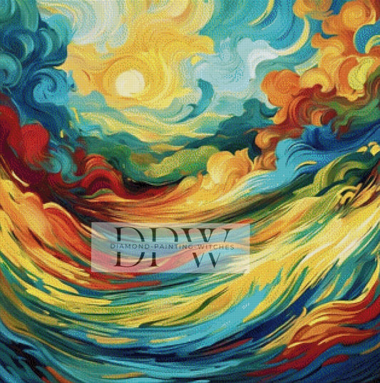 Wellenrausch by Luna, 80x80cm mit 240 Farben DPW-278