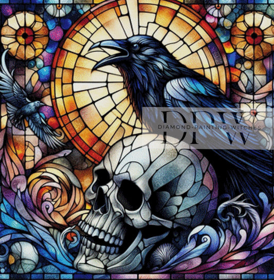 Dark Raven by Casalla Vendetta, 90x90cm mit 350 Farben DPW-156