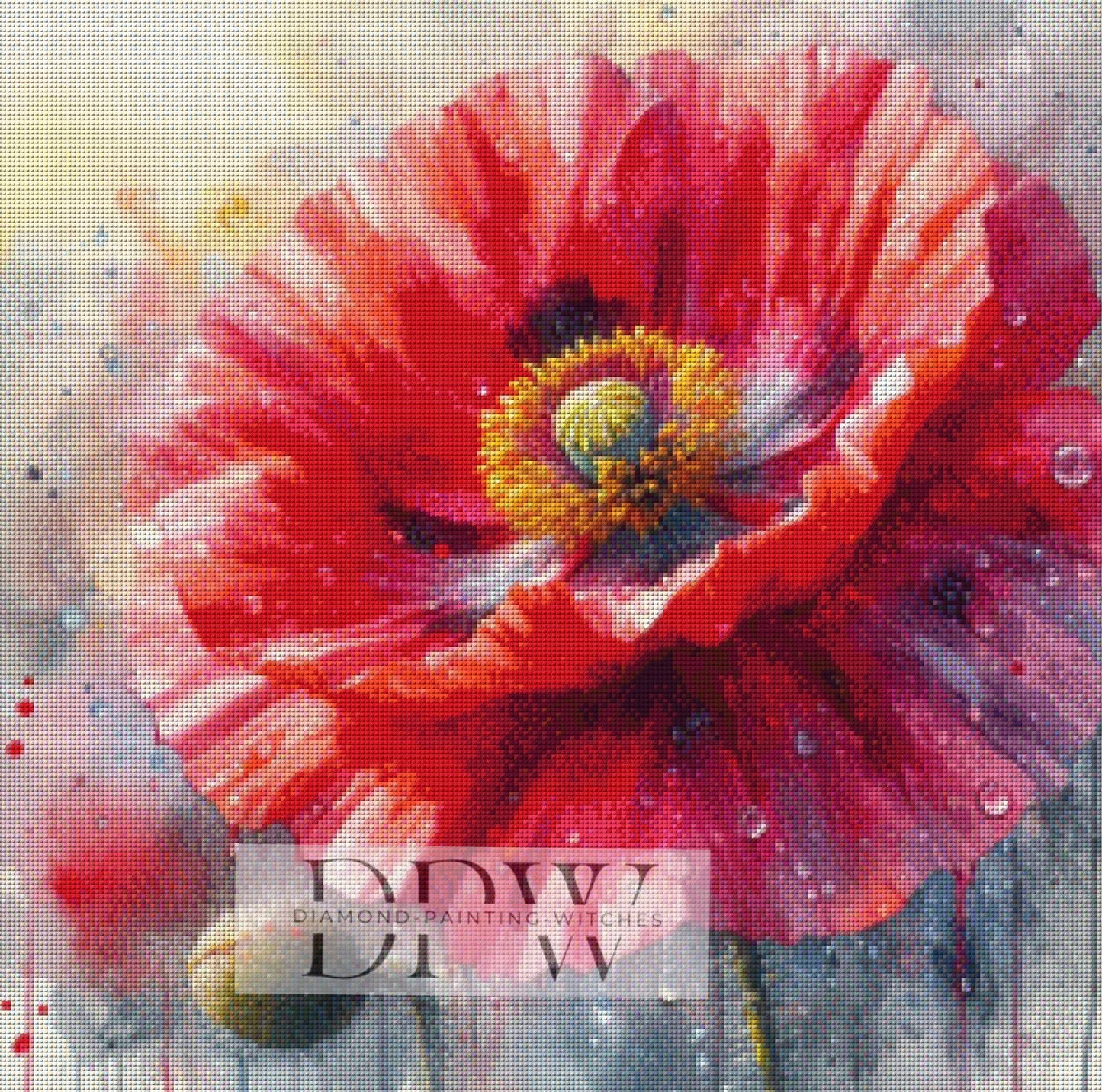 Mohn by Moonlight, 60x60cm mit 240 Farben DPW-269