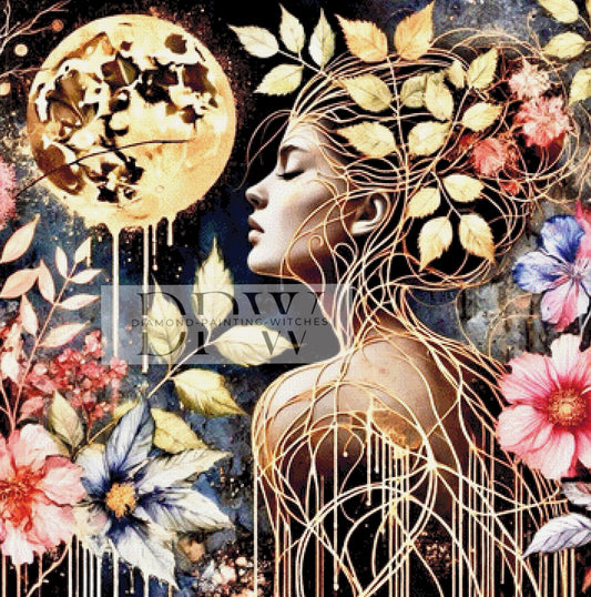 Flower Moon by Luna, 90x90cm mit 270 Farben DPW-191