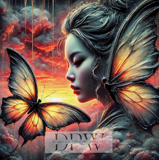 Butterfly Tears by Casalla Vendetta, 90x90cm mit 255 Farben DPW-194